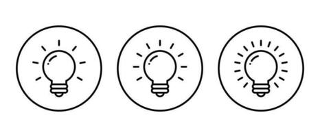 lâmpada, luminária ícone vetor isolado em círculo linha