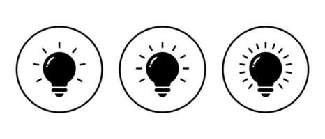 brilhando luz ícone vetor. lâmpada, luminária símbolo conceito vetor