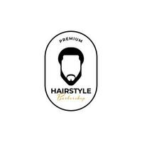 criativo homem Penteado barbudo logotipo Projeto ilustração símbolo ícone vetor