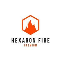 criativo hexágono fogo chama logotipo Projeto conceito vetor ilustração símbolo ícone