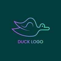 mínimo Pato linha logotipo conceito. gradiente, moderno estilo, limpar \ limpo e simples. usava para logotipo, ícone, símbolo e placa vetor