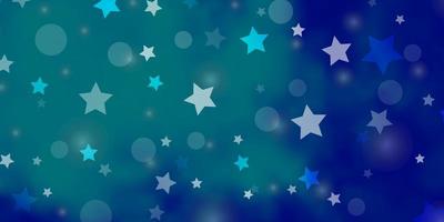 pano de fundo azul claro com estrelas de círculos ilustração abstrata com formas coloridas de padrão de estrelas de círculos para o design de papéis de parede de tecido vetor