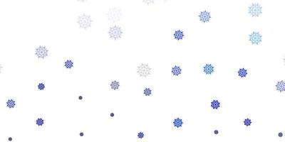 layout de vetor azul claro com lindos flocos de neve