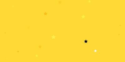 textura de vetor amarelo escuro com lindas estrelas brilhando ilustração colorida com padrão de estrelas pequenas e grandes para embrulhar presentes