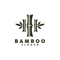 bambu logotipo, verde plantas vetor, simples minimalista projeto, ilustração modelo vetor