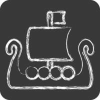 ícone barco. relacionado para céltico símbolo. giz estilo. simples Projeto editável. simples ilustração vetor