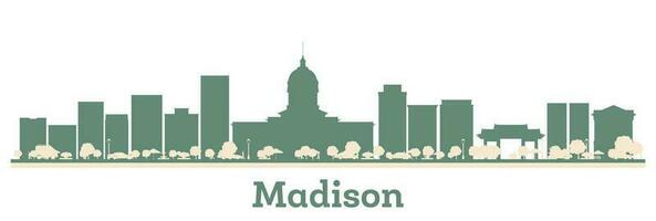 abstrato Madison EUA cidade Horizonte com cor edifícios. vetor