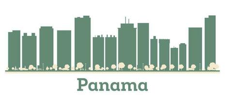 abstrato Panamá cidade Horizonte com cor edifícios. vetor