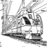 vetor linha arte trem dentro movimento. trem linha desenhando grampo arte.