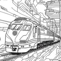 vetor linha arte trem dentro movimento. trem linha desenhando grampo arte.