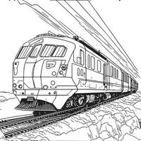 vetor linha arte trem dentro movimento. trem linha desenhando grampo arte.