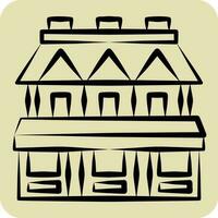 ícone Cidade casa. relacionado para alojamentos símbolo. mão desenhado estilo. simples Projeto editável. simples ilustração vetor