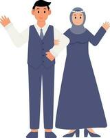 Casamento pose acenando mãos ilustração vetor