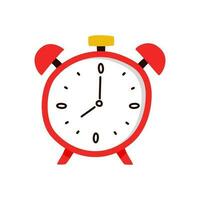 alarme relógio vermelho acorde Tempo isolado em fundo dentro plano estilo vetor