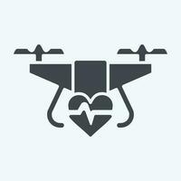 ícone médico drone. relacionado para zangão símbolo. glifo estilo. simples Projeto editável. simples ilustração vetor