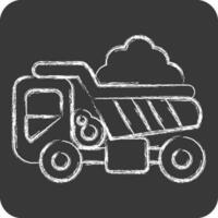 ícone despejo caminhão. relacionado para construção veículos símbolo. giz estilo. simples Projeto editável. simples ilustração vetor