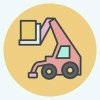 ícone telehandler. relacionado para construção veículos símbolo. cor companheiro estilo. simples Projeto editável. simples ilustração vetor