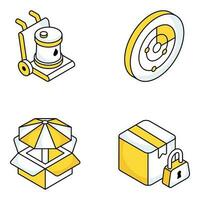 pacote do logístico tecnologia plano ícones vetor