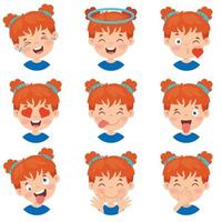 conjunto de diferentes expressões de crianças vetor