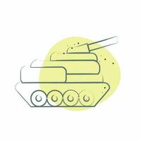 ícone tanque. relacionado para militares símbolo. cor local estilo. simples Projeto editável. simples ilustração vetor