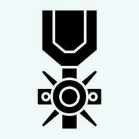 ícone bravura medalha. relacionado para militares símbolo. glifo estilo. simples Projeto editável. simples ilustração vetor