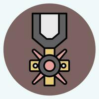 ícone bravura medalha. relacionado para militares símbolo. cor companheiro estilo. simples Projeto editável. simples ilustração vetor