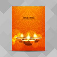 Resumo feliz Diwali festival brochura design vetor