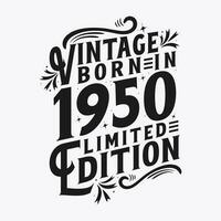 vintage nascermos dentro 1950, nascermos dentro vintage 1950 aniversário celebração vetor