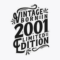 vintage nascermos dentro 2001, nascermos dentro vintage 2001 aniversário celebração vetor