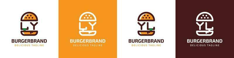 carta ly e il hamburguer logotipo, adequado para qualquer o negócio relacionado para hamburguer com ly ou il iniciais. vetor