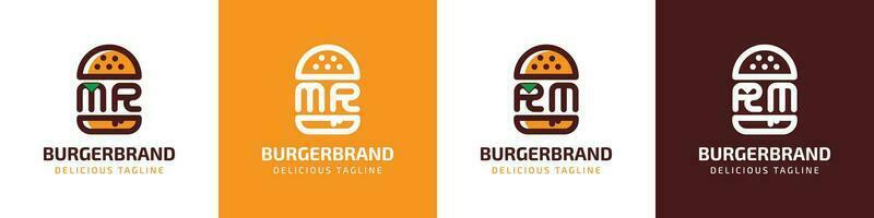 carta Sr e rm hamburguer logotipo, adequado para qualquer o negócio relacionado para hamburguer com Sr ou rm iniciais. vetor