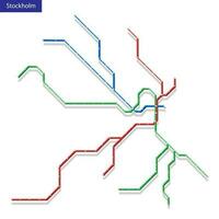 3d isométrico mapa do a Estocolmo metro metrô vetor