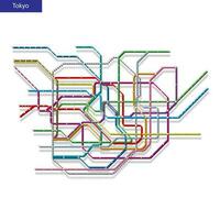 3d isométrico mapa do a Tóquio metro metrô vetor