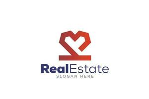 real Estado amor logotipo Projeto vetor modelo