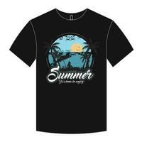 verão e tipográfico camiseta Projeto vetor