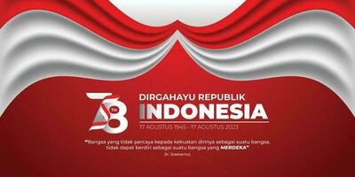 independência dia Indonésia com indonésio bandeira vetor