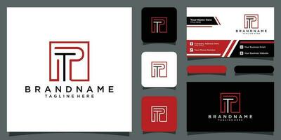 inicial carta tp logotipo modelo Projeto com o negócio cartão Projeto Prêmio vetor