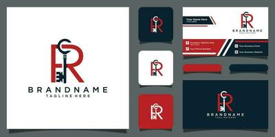 inicial carta r chave logotipo conceito, chave com carta r, vetor logotipo Projeto. Prêmio vetor