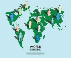 mundo população dia projeto, terra dia, mundo meio Ambiente dia vetor