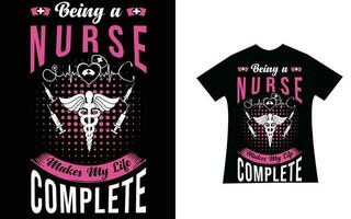 ser uma enfermeira faz meu vida completo citar camiseta Projeto modelo vetor