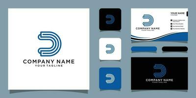 inicial carta logotipo d, logotipo modelo desenhos com o negócio cartão Projeto Prêmio vetor