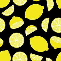 Preto limão vetor repetir padrão, desatado recorrente fundo para tecido do invólucro papel