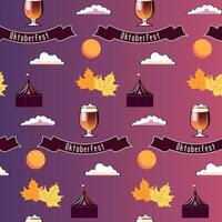 padronizar desatado oktoberfest Cerveja vidro, letras, folhas vetor