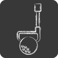 ícone ferro. relacionado para golfe símbolo. giz estilo. simples Projeto editável. simples ilustração vetor