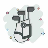 ícone golfe bolsa. relacionado para golfe símbolo. quadrinho estilo. simples Projeto editável. simples ilustração vetor