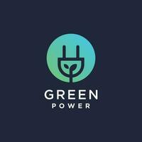 verde poder logotipo Projeto com moderno criativo conceito idéia vetor