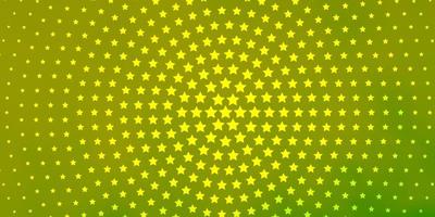 padrão de vetor amarelo verde claro com estrelas abstratas ilustração colorida com padrão de estrelas gradiente abstrato para embrulhar presentes