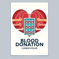 pôster conceito de doar sangue para o dia mundial da doação de sangue vetor