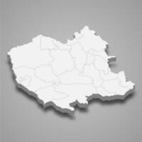 3d isométrico mapa do oruro é uma província do Bolívia vetor