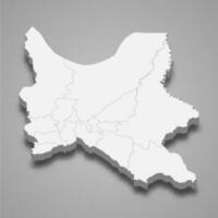 3d isométrico mapa do cochabamba é uma província do Bolívia vetor